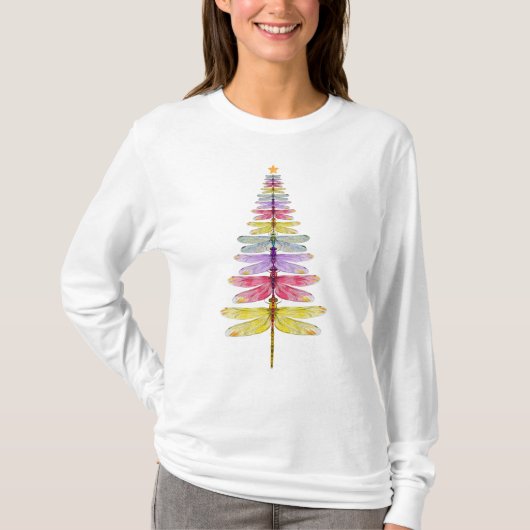 Mooie Dragonfly-kerstkeuter T-shirt (Voorkant)