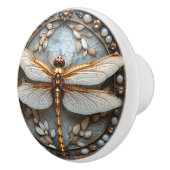 Mooie Dragonfly Pareltjes Gouden Moeder van Pearl Keramische Knop (Rechts)