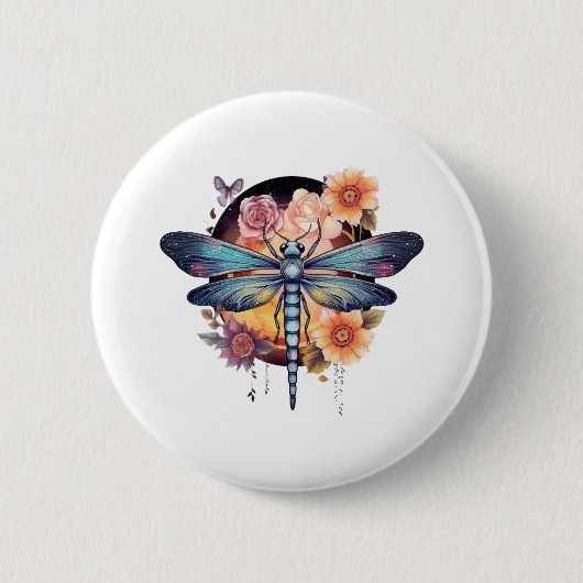 Mooie Dragonfly Ronde Button 5,7 Cm (Voorkant)