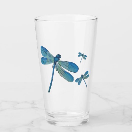 Mooie Dragonfly roze gloed originele kunst Glas (Voorkant)