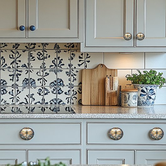 Mooie Dragonfly Roze Parels Turquoise Pareltjes Keramische Knop