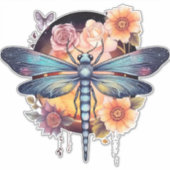 Mooie Dragonfly Sticker (Voorkant)