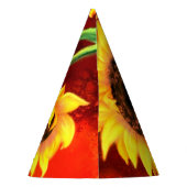 Mooie drie zonnebloemen - gemanipuleerde kunstschi feesthoedjes (Achterkant)