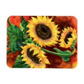 Mooie drie zonnebloemen Magnet - Schilderen Magneet (Horizontaal)