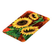 Mooie drie zonnebloemen Magnet - Schilderen Magneet (Linkerzijde)