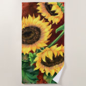 Mooie drie zonnebloemen met handdoeken - schildere (Voorkant)