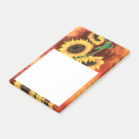 Mooie drie zonnebloemen - Migned Art Painting - Post-it® Notes (Schuin)