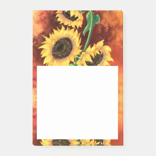 Mooie drie zonnebloemen - Migned Art Painting - Post-it® Notes (Voorkant)
