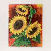 Mooie drie zonnebloemen - Migned Painting Art Legpuzzel (Verticaal)