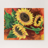 Mooie drie zonnebloemen - Migned Painting Art Legpuzzel (Horizontaal)