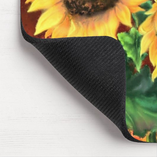 Mooie drie zonnebloemen Muismat schilderen (Hoek)