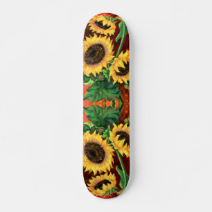 Mooie drie zonnebloemen skateboard - Schilderen