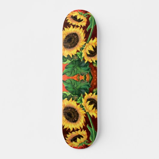 Mooie drie zonnebloemen skateboard - Schilderen (Voorkant)