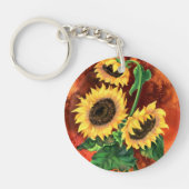 Mooie drie zonnebloemen Sleutelhanger - Schilderen (Voorkant)