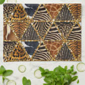 Mooie driehoek voor het afdrukken van dierenbont theedoek (Gevouwen)