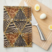 Mooie driehoek voor het afdrukken van dierenbont theedoek (Quarter Fold)