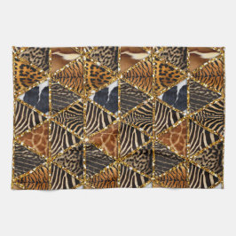 Mooie driehoek voor het afdrukken van dierenbont theedoek