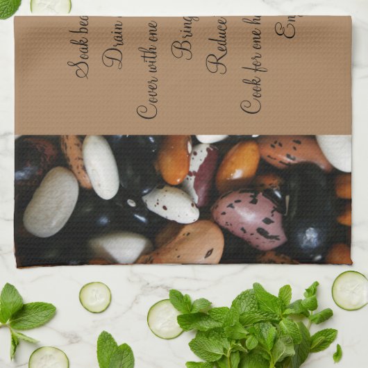 Mooie droge bonen, kookrecept thuis theedoek (Gevouwen)