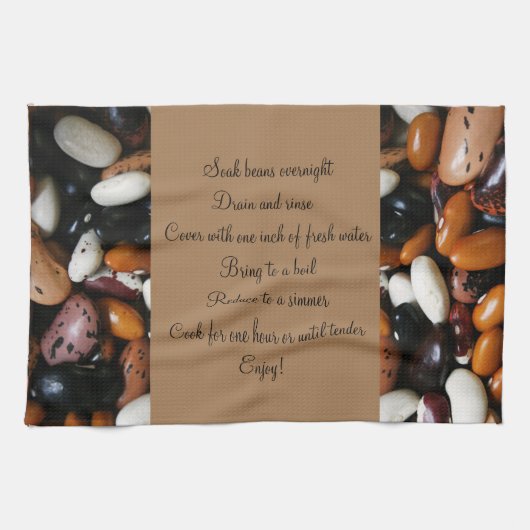 Mooie droge bonen, kookrecept thuis theedoek (Horizontaal)