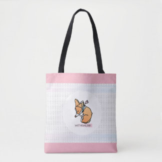 mooie dromen, corgi baby. pastelcanvas tas