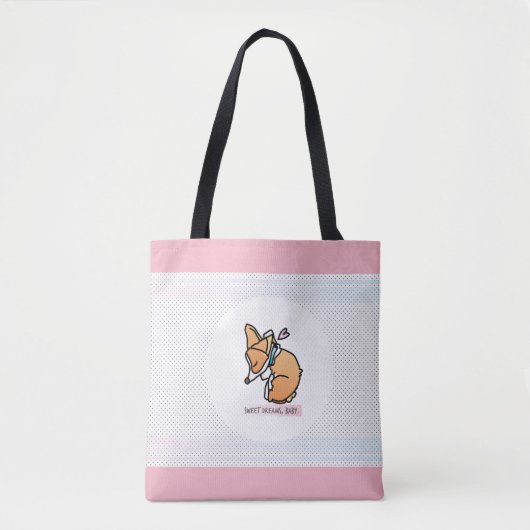 mooie dromen, corgi baby. pastelcanvas tas (Voorkant)