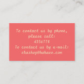 mooie dromen visitekaartje (Achterkant)