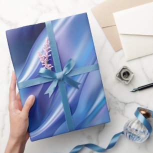 Mooie Dromerige Blauwe Paarse Bruiloft Feest Cadeaupapier