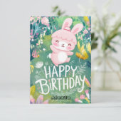 Mooie Dromerige Bunny Digitale Verjaardag Kaart (Staand voorkant)