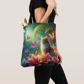 Mooie dromerige vlinders & Kat Tote Bag (Dichtbij)