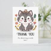 Mooie dromerige Wolf Baby shower Bedankkaart (Staand voorkant)