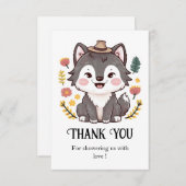 Mooie dromerige Wolf Baby shower Bedankkaart (Voorkant / Achterkant)