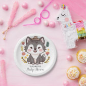Mooie dromerige Wolf Baby shower Papieren Bordje (Feest)