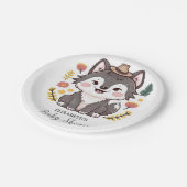 Mooie dromerige Wolf Baby shower Papieren Bordje (Gekanteld)
