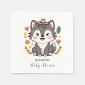 Mooie dromerige Wolf Baby shower Servet (Voorkant)