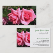 mooie, dubbelperfecte, roze rozen bloemen visitekaartje (Voorkant / Achterkant)