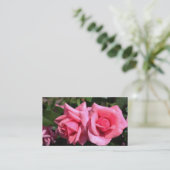 mooie, dubbelperfecte, roze rozen bloemen visitekaartje (Staand voorkant)