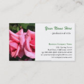 mooie, dubbelperfecte, roze rozen bloemen visitekaartje (Achterkant)
