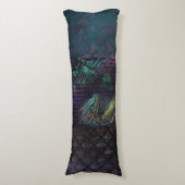 Mooie dubbelzijdige damast en draak custom lichaamskussen (Voorkant Verticaal)