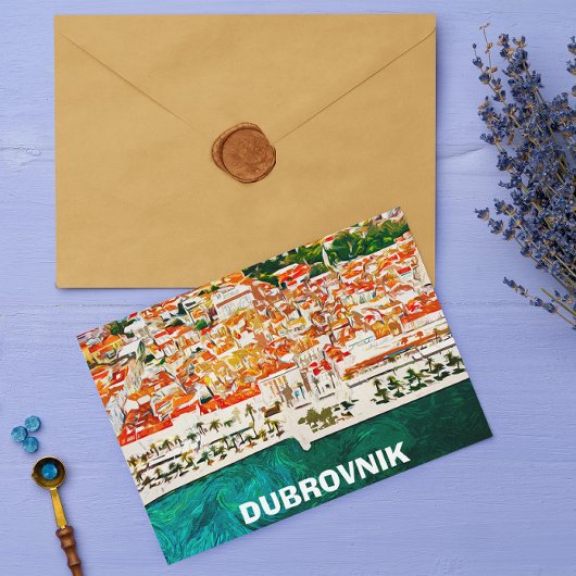 Mooie Dubrovnik Kroatië Waterverf olieverf Briefkaart