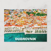 Mooie Dubrovnik Kroatië Waterverf olieverf Briefkaart (Voorkant)