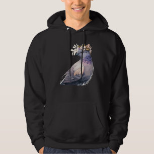 Mooie Duif Duif Vogel Bloem Kroon Huisdieren Vogel Hoodie