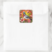 🌸 Mooie Duif Sticker Kleurrijke Bloemige Vogel (Tas)