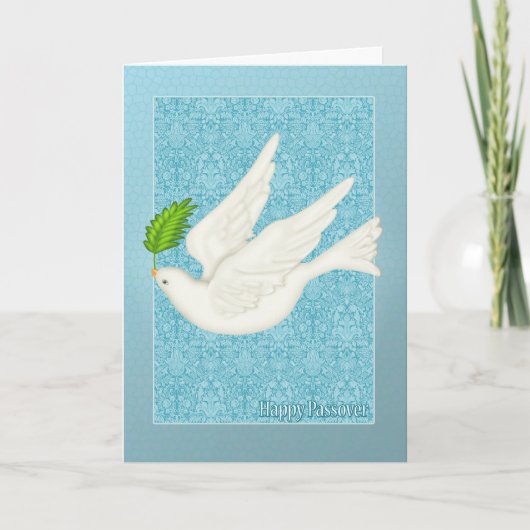 Mooie Duif voor Pascha met het Blad van de Olijf Kaart (Voorkant)