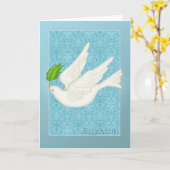 Mooie Duif voor Pascha met het Blad van de Olijf Kaart (Gele Bloem)