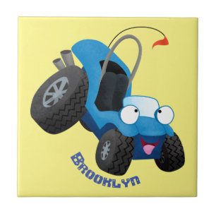 Mooie duinbuggy offroad voertuig cartoon  tegeltje