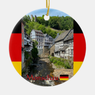 Mooie Duitse dorp Monschau in de zomer reis Keramisch Ornament