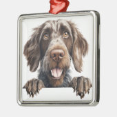MOOIE DUITSE DRAADHARIGE WIJZERHOND METALEN ORNAMENT (Links)