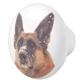 Mooie Duitse foto-inktoren van Shepherd Dog Keramische Knop (Rechts)