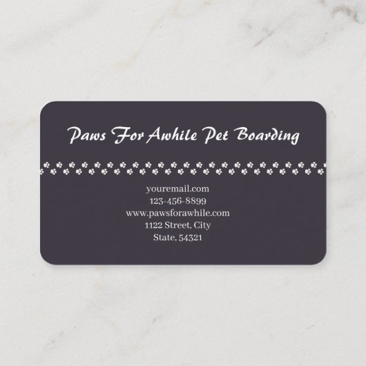 Mooie Duitse herder die zich laat ophouden Visitekaartje (Achterkant)