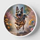 Mooie Duitse Herder Hond & Bloemen (Voorkant)